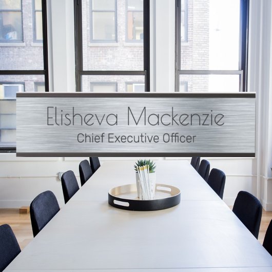 Faux Porte Office Argent Signes Nom Plaque