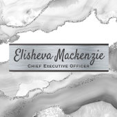 Faux Porte Office Argent Signes Nom Plaque