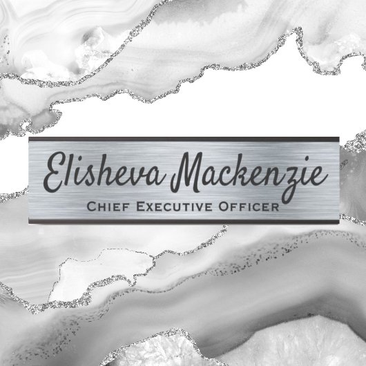 Faux Porte Office Argent Signes Nom Plaque