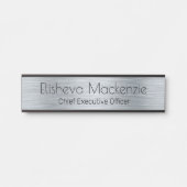 Faux Porte Office Argent Signes Nom Plaque (Devant)