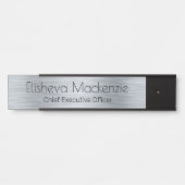 Faux Porte Office Argent Signes Nom Plaque (Devant)