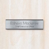 Faux Porte Office Argent Signes Nom Plaque (Devant)