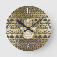 Faux Print Gold Hamsa Hand Tribal Aztec