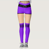 Faux Purple Shorts et Stripe Socks Drôle Leggings (Devant)