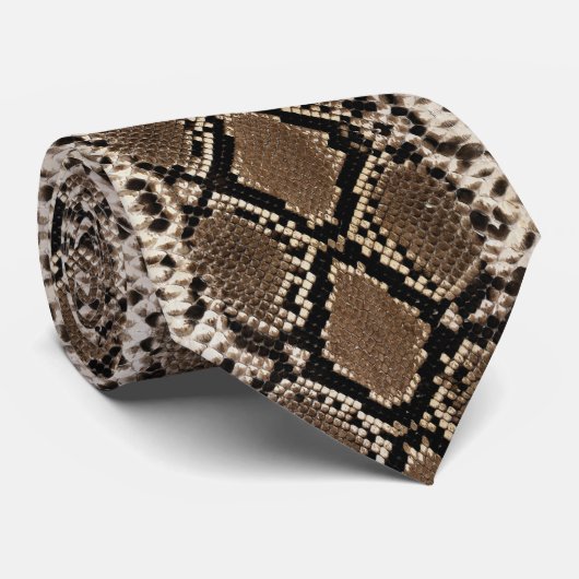 Faux Python Snake Skin Mannen Stropdas (Opgerold)