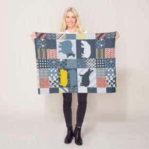 Faux-Quilted Hippo Fleece Deken