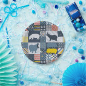 Faux-Quilted Hippo Papieren Bordje (Feest)