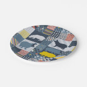 Faux-Quilted Hippo Papieren Bordje (Gekanteld)