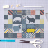 Faux-Quilted Hippo Tissuepapier (Craft)
