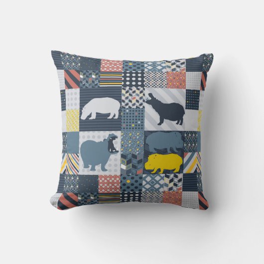 faux-quilted nijlpaarden kussen (Voorkant)