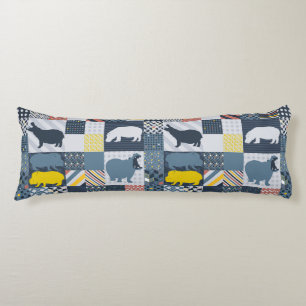faux-quilted nijlpaarden lichaamskussen
