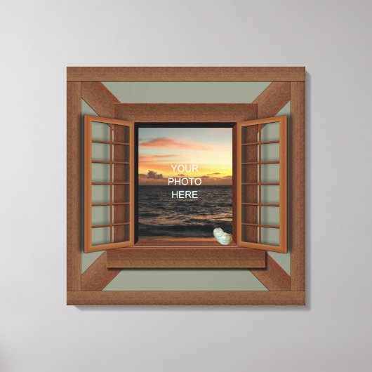Faux raam met Seashell Custom Canvas Wall Art (Voorkant)