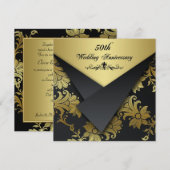FAUX Rabats Floral Invitation 50e anniversaire (Devant / Derrière)