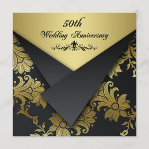 FAUX Rabats Floraux Invitation 50e Anniversaire