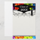 faux rainbow glitter afstuderen briefpapier (Voorkant / Achterkant)