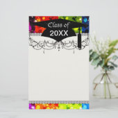 faux rainbow glitter afstuderen briefpapier (Staand voorkant)