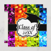 faux rainbow glitter afstuderen kaart (Voorkant / Achterkant)