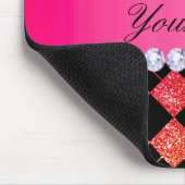 Faux Rainbow Neon Glitter Diamonds Black Muismat (Hoek)