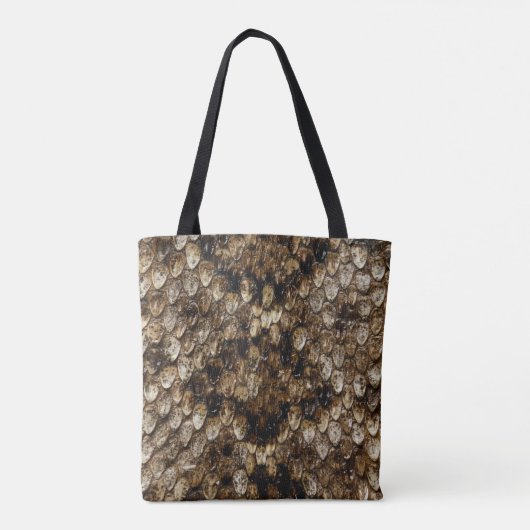 Faux Rattlesnake Snakeskin Draagtas (Achterkant)