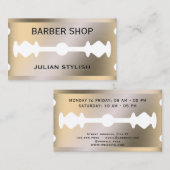 Faux razor bladgoud, metaal visitekaartje (Voorkant / Achterkant)