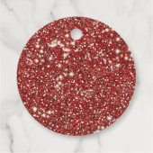 Faux Red Glitter Texture Kijk - Dank u Bedankjes Labels (Achterkant)