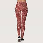 Faux Red Glitter Texture Kijk design Leggings (Achterkant)