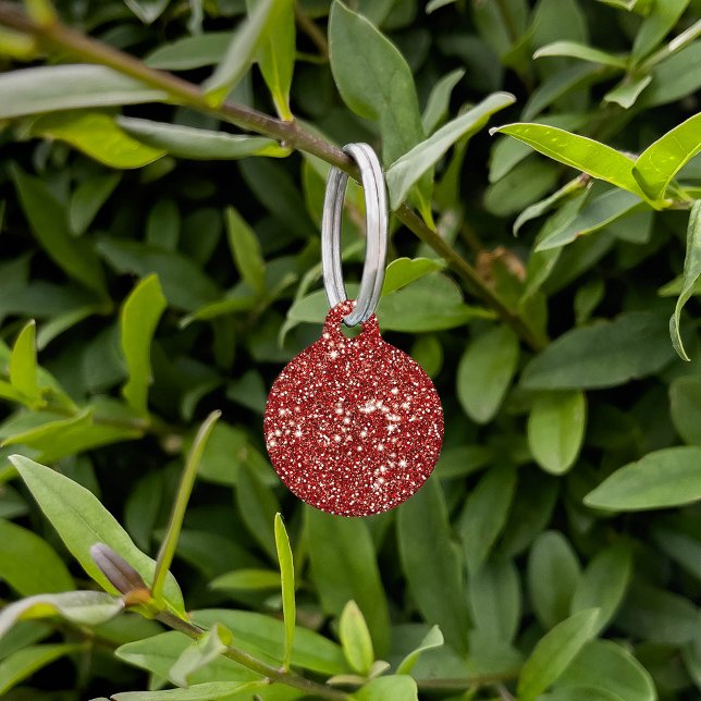 Faux Red Glitter Texture Kijk & Pet's Info Huisdierpenning (Creator heeft geüpload)