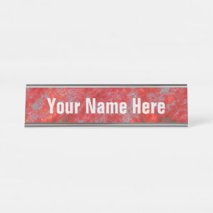 Faux Red Marble Name Bord Bureau Naambordje