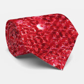 Faux Red Sequin-look Pattern Afbeelding Stropdas (Opgerold)