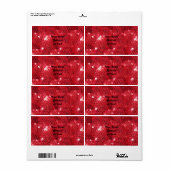 Faux Red Sequin Pattern Afbeelding Etiket (Full Sheet)