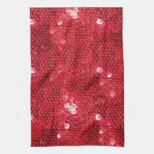 Faux Red Sequin Pattern Afbeelding Theedoek (Verticaal)