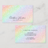 FAUX regenboogglitter Visitekaartje (Voorkant / Achterkant)