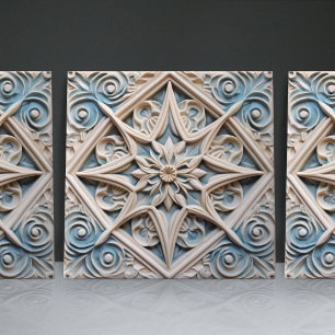 Faux Relief Floral Carreau Marocain Accent de Déco