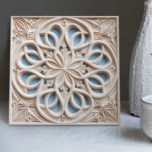 Faux Relief Floral Carreau Marocain Accent de Déco