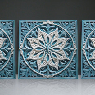 Faux Relief Floral Carreau Marocain Accent de Déco