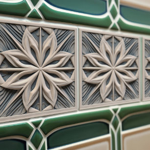 Faux Relief Floral Carreau Marocain Accent de Déco