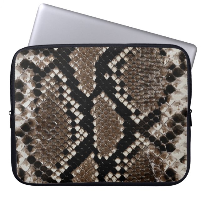 Faux Reticulated Python Snake Skin Lap Top Sleeve (Voorkant)
