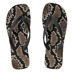 Faux Reticulated Python Snake Skin Teenslippers