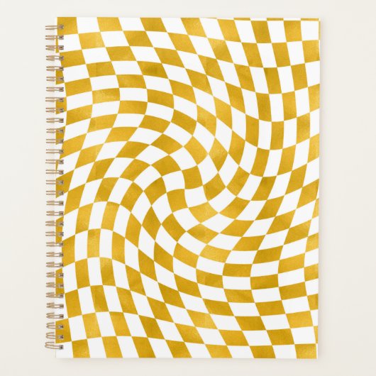 Faux Retro Chèques à huile d'or Warped Checkerboar (Devant)