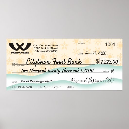 Faux reuzenliefdadigheidscontrole kerstsneeuwvlokk poster (Voorkant)