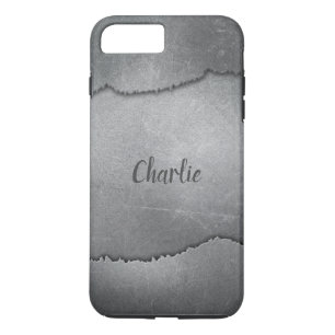 Faux Ripped Metal de telefoongesprekken van de dou iPhone 8 Plus / 7 Plus Hoesje