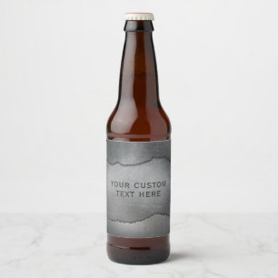 Faux Ripped Metal douanenaam Fles labels Bier Etiket
