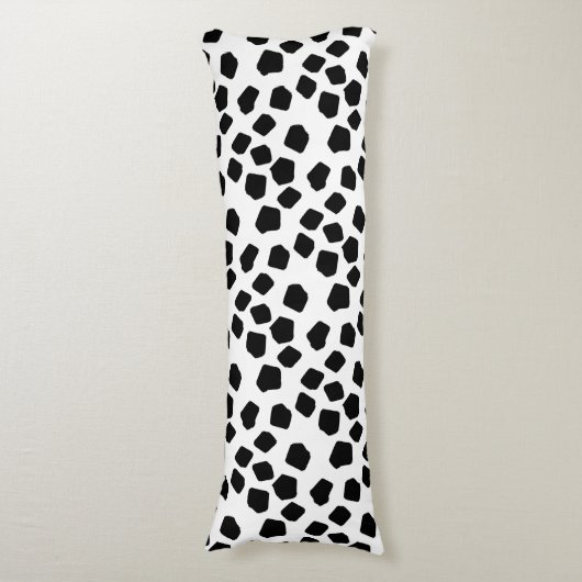 Faux Rocks Black en White Lichaamskussen (Voorkant Verticaal)