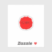 Faux Rode Wax Seal Monogram Aangepast Sticker (Vel)