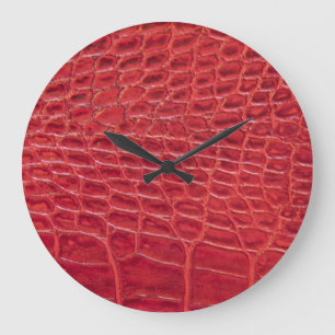 Faux rood alligator leer grote klok