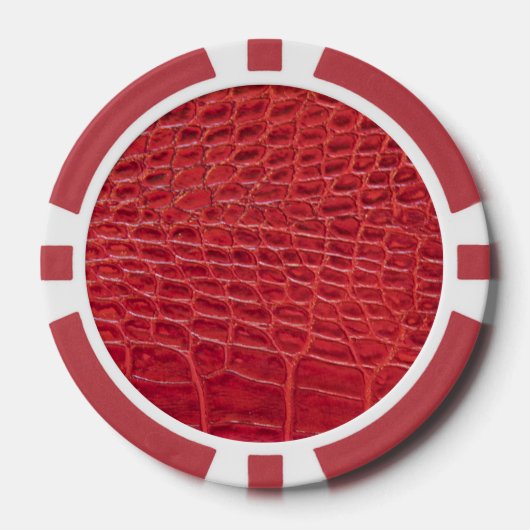 Faux rood alligator leer poker chips (Voorkant)