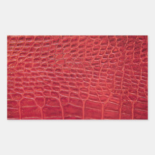 Faux rood alligator leer rechthoekige sticker