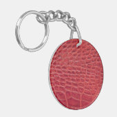 Faux rood alligator leer sleutelhanger (Voorkant Links)