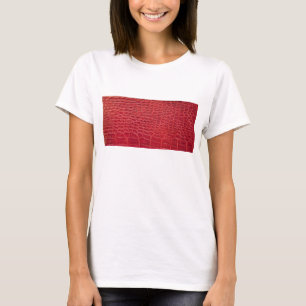 Faux rood alligator leer t-shirt