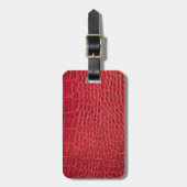 Faux rood alligatorleder bagagelabel (Voorkant verticaal)